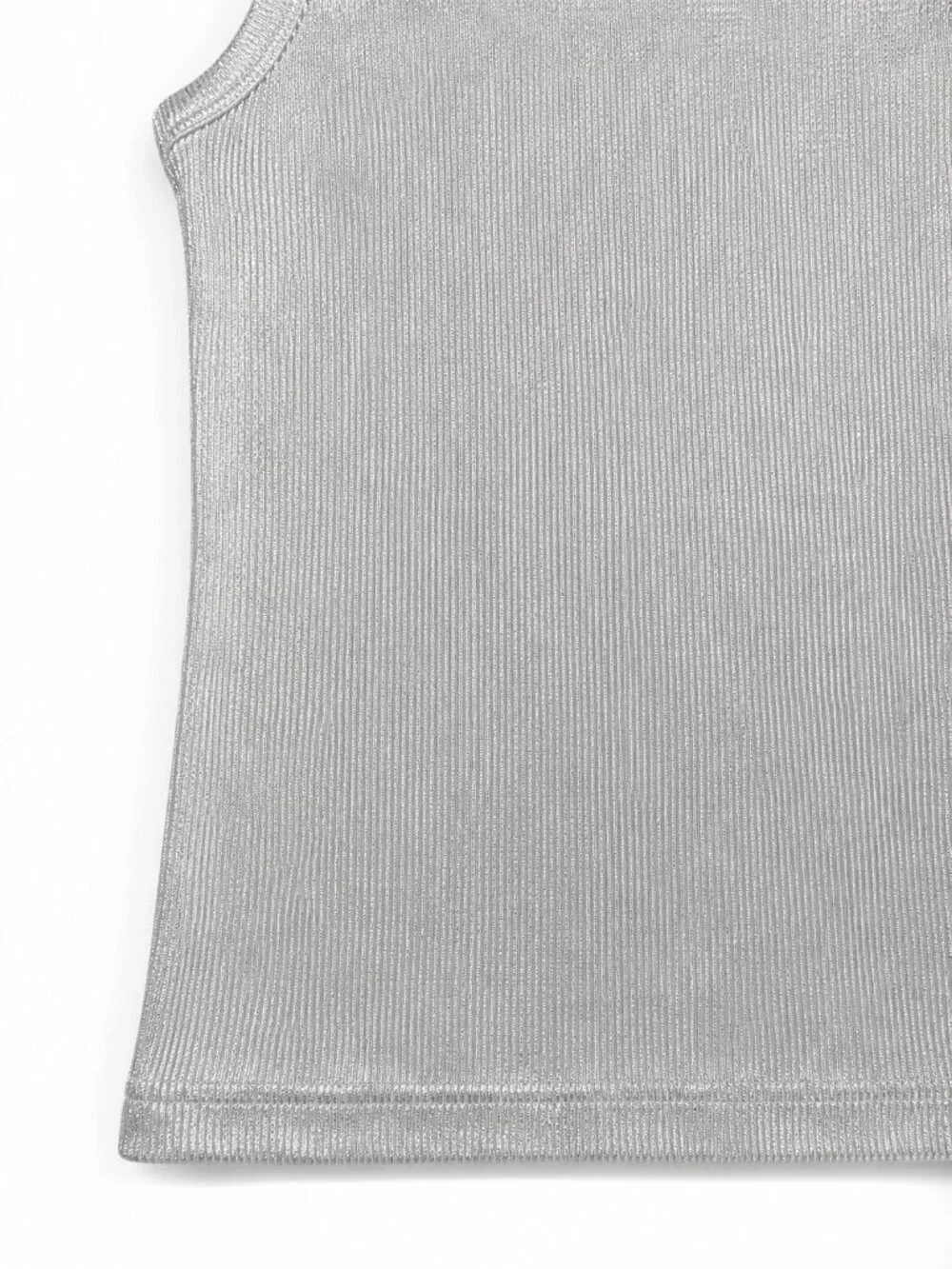 Zara Metallic Ribbed Tank Top - Size S - Picture 3 of 4